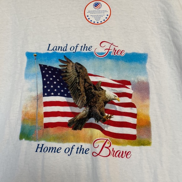 Land Of The Free Home Of The Brave White Short Sleeve Tee - Picture 2 of 7